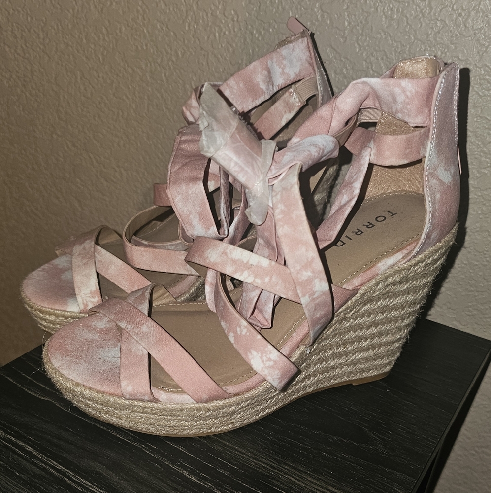 Torrid Tie-Dye Pink Wedge Sandals
